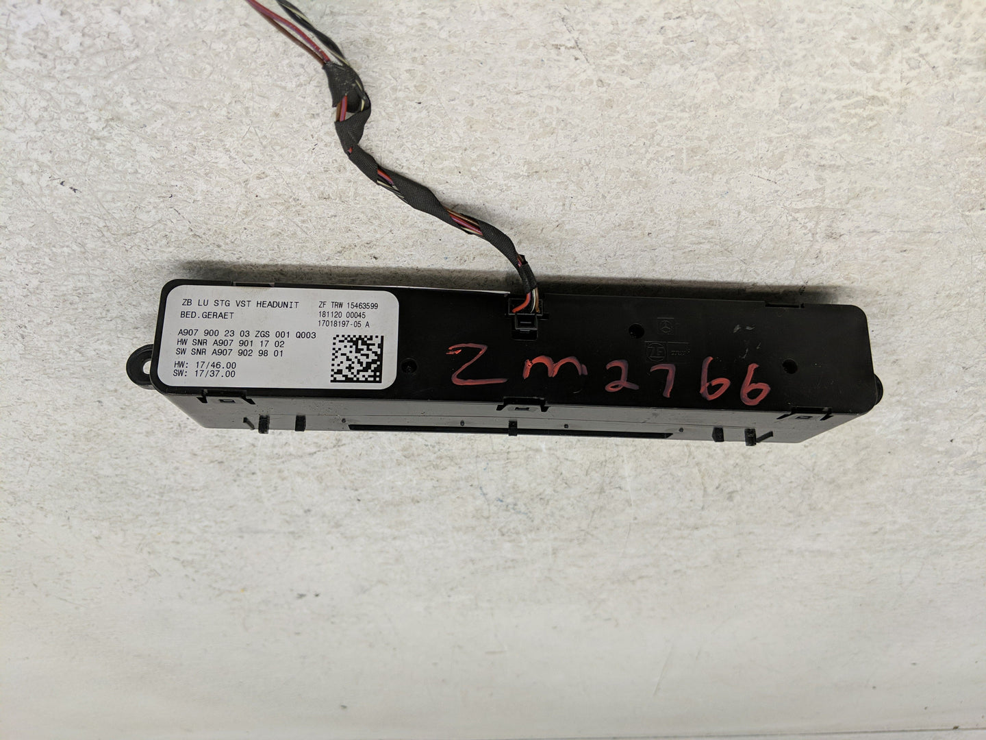 2019 Mercedes-benz Sprinter Radio Control Panel - Oemusedautoparts1.com