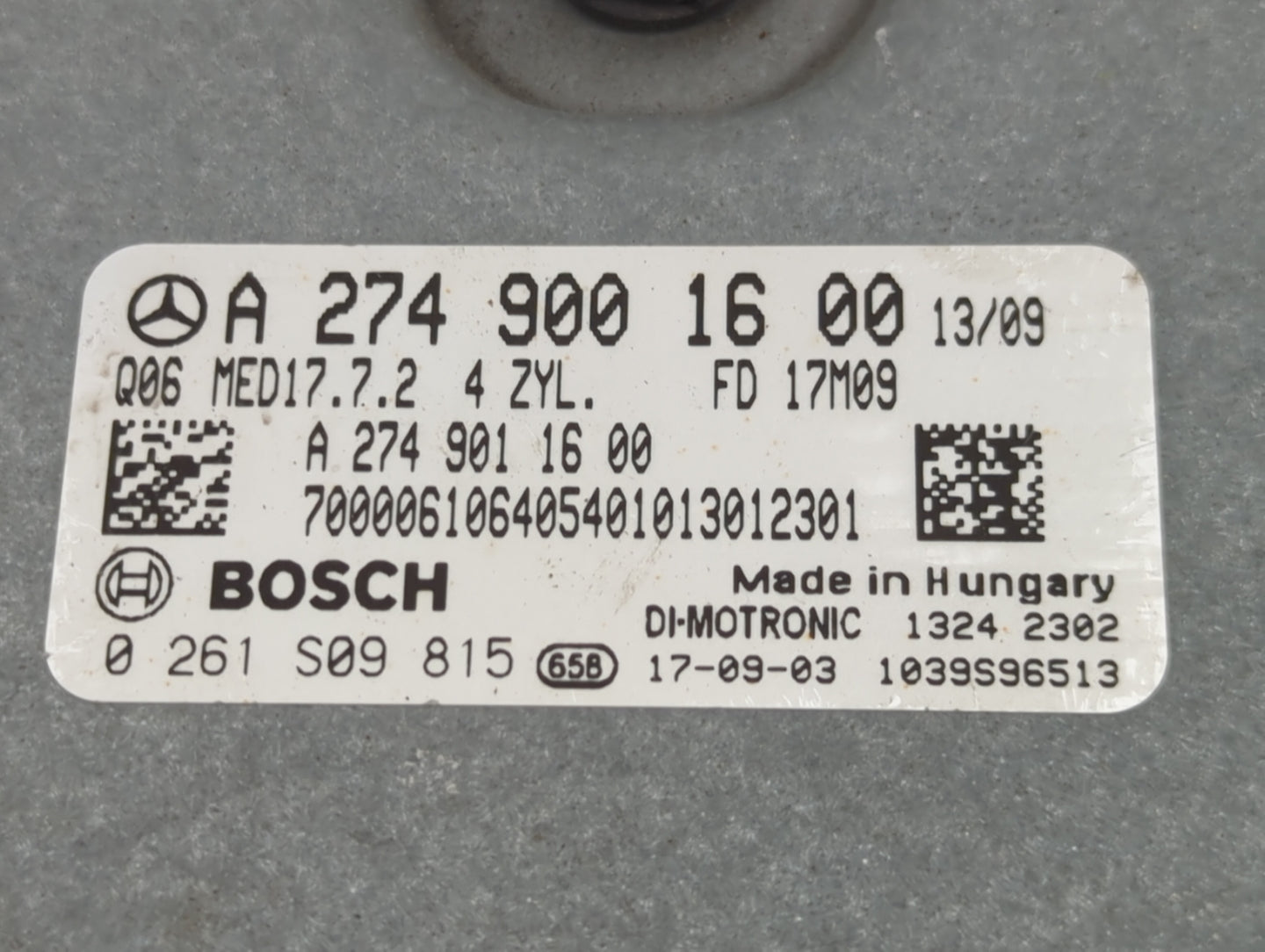 2019 Mercedes-Benz Sprinter 2500 PCM Engine Control Computer ECU ECM PCU OEM P/N:A2749001600 A2749011600 Fits OEM Used Auto 