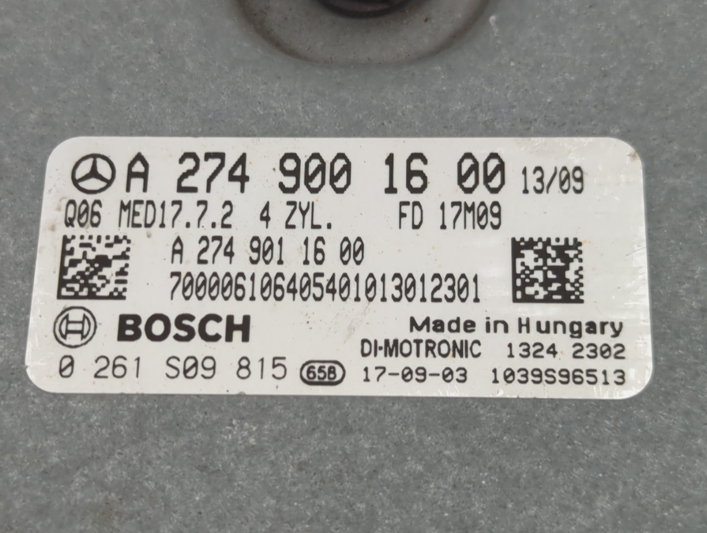 2019 Mercedes-Benz Sprinter 2500 PCM Engine Control Computer ECU ECM PCU OEM P/N:A2749001600 A2749011600 Fits OEM Used Auto 