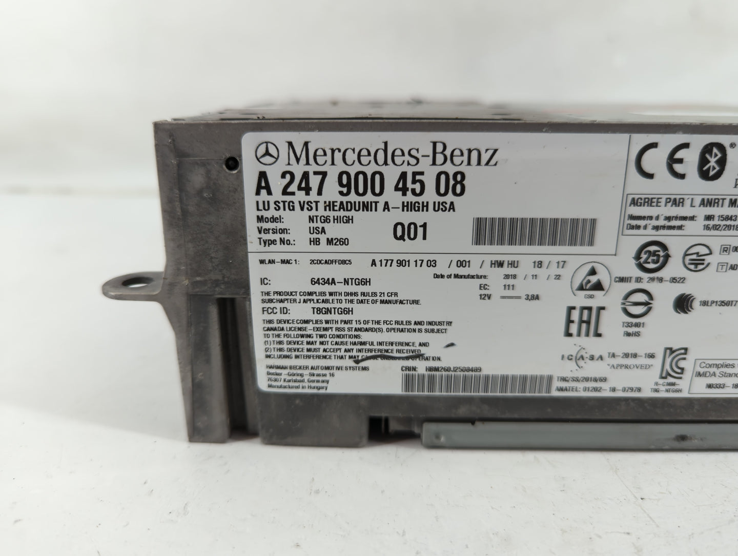 2019 Mercedes-Benz Sprinter 3500 Radio AM FM Cd Player Receiver Replacement P/N:3643328 Fits OEM Used Auto Parts - Oemusedau