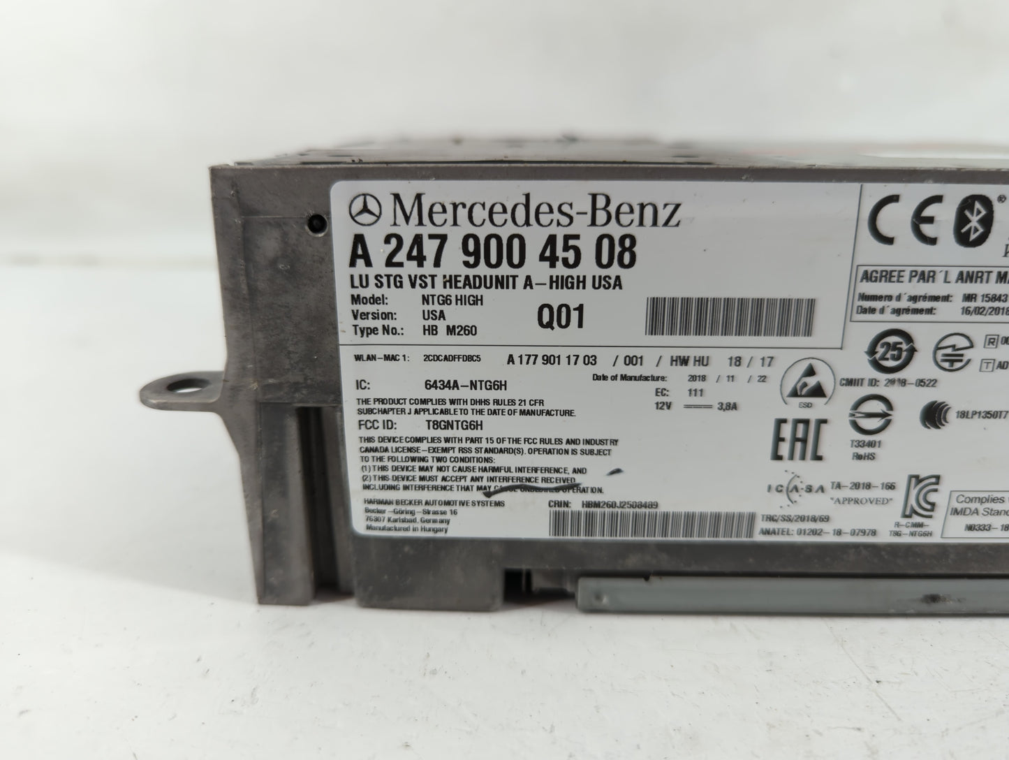 2019 Mercedes-Benz Sprinter 3500 Radio AM FM Cd Player Receiver Replacement P/N:3643328 Fits OEM Used Auto Parts - Oemusedau