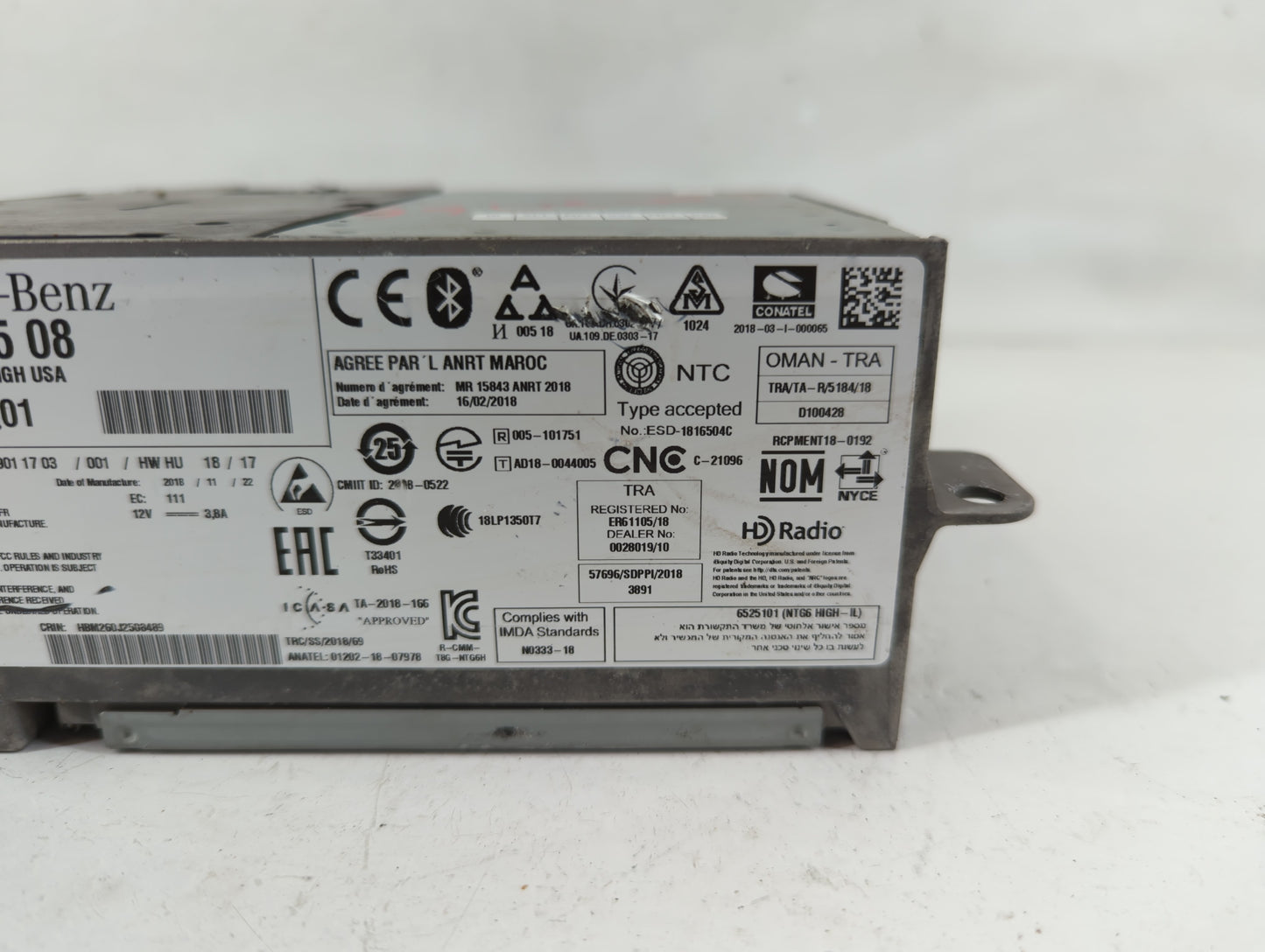 2019 Mercedes-Benz Sprinter 3500 Radio AM FM Cd Player Receiver Replacement P/N:3643328 Fits OEM Used Auto Parts - Oemusedau