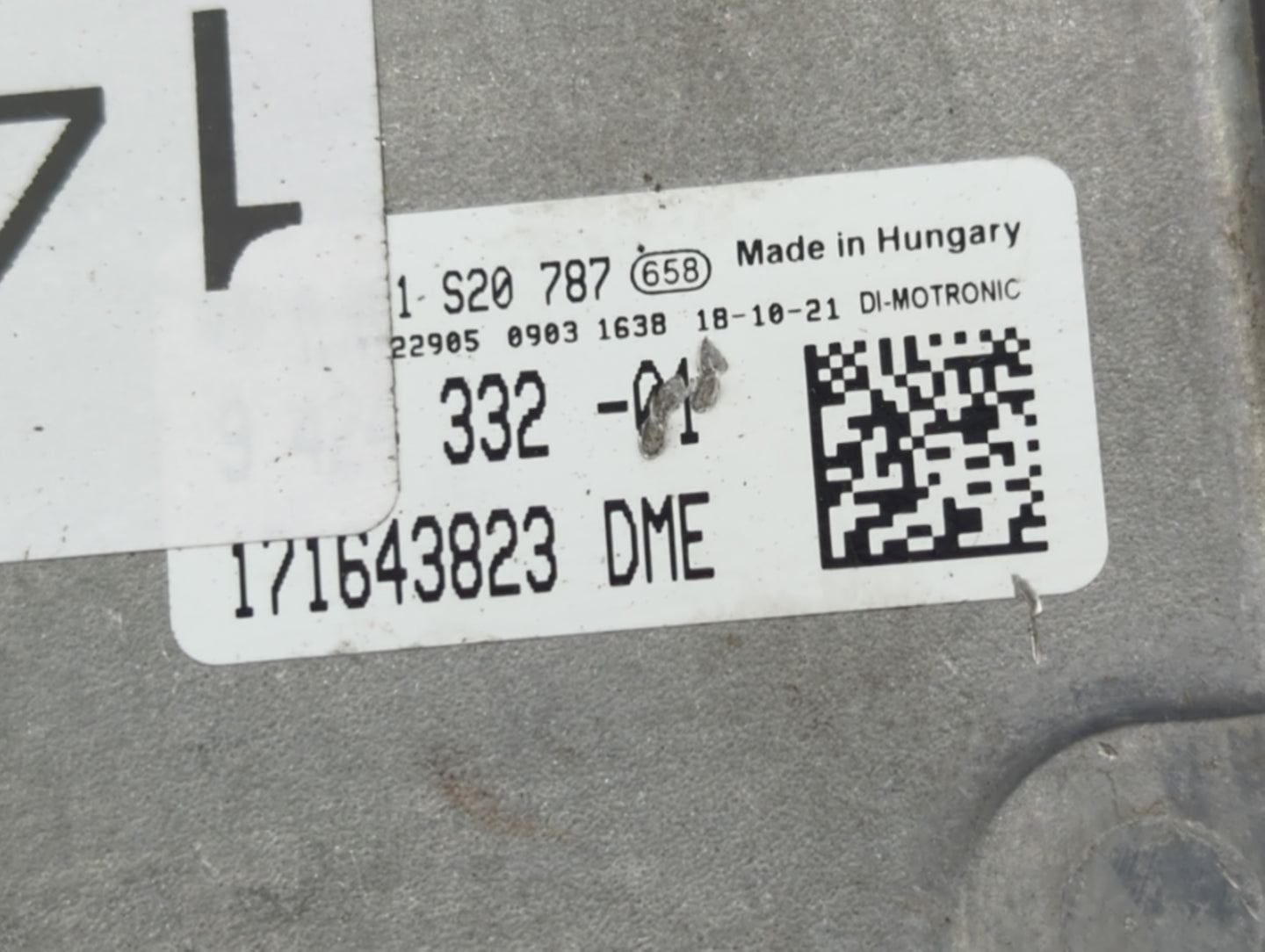 2019 Mini Clubman PCM Engine Control Computer ECU ECM PCU OEM P/N:1S20787 171643823 Fits OEM Used Auto Parts - Oemusedautopa
