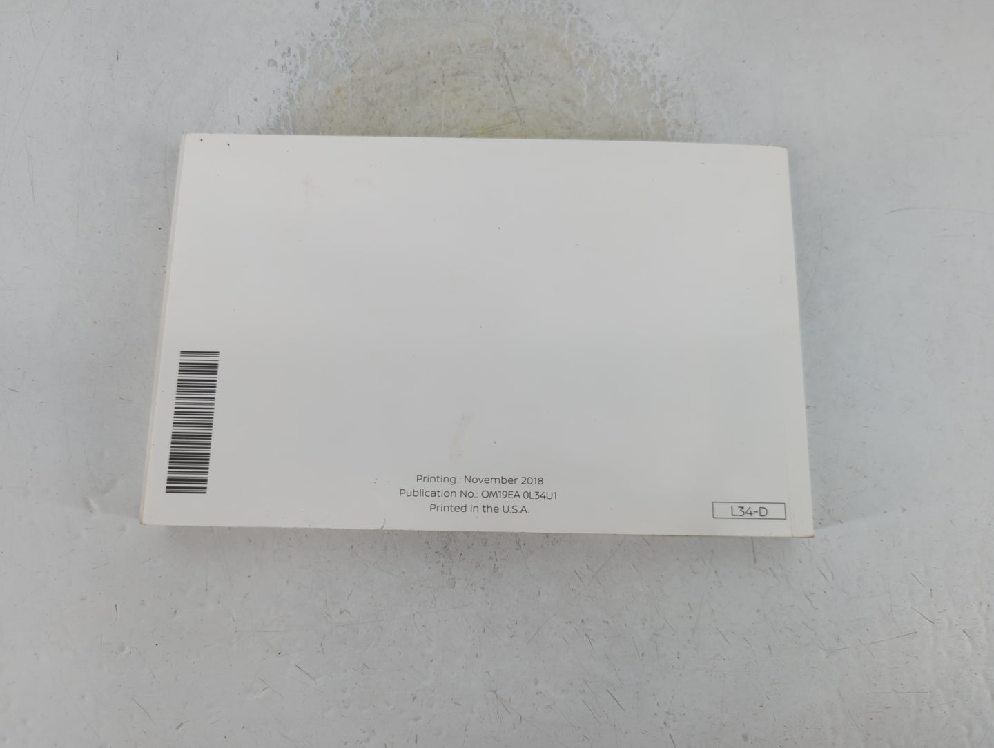 2019 Nissan Altima Owners Manual Book Guide P/N:OM19EA 0L34U1 OEM Used Auto Parts - Oemusedautoparts1.com