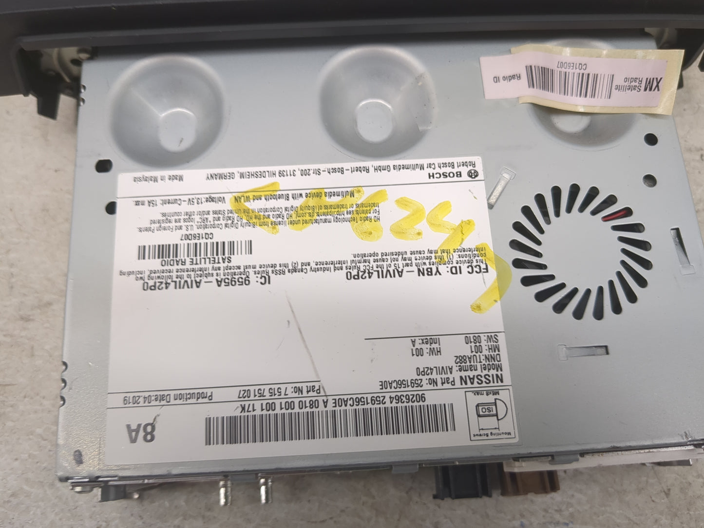 2019 Nissan Altima Radio AM FM Cd Player Receiver Replacement P/N:259156CA0E AIVIL42P0, YBN-AIVIL42P0, 9595A-AIVIL42P0 Fits 