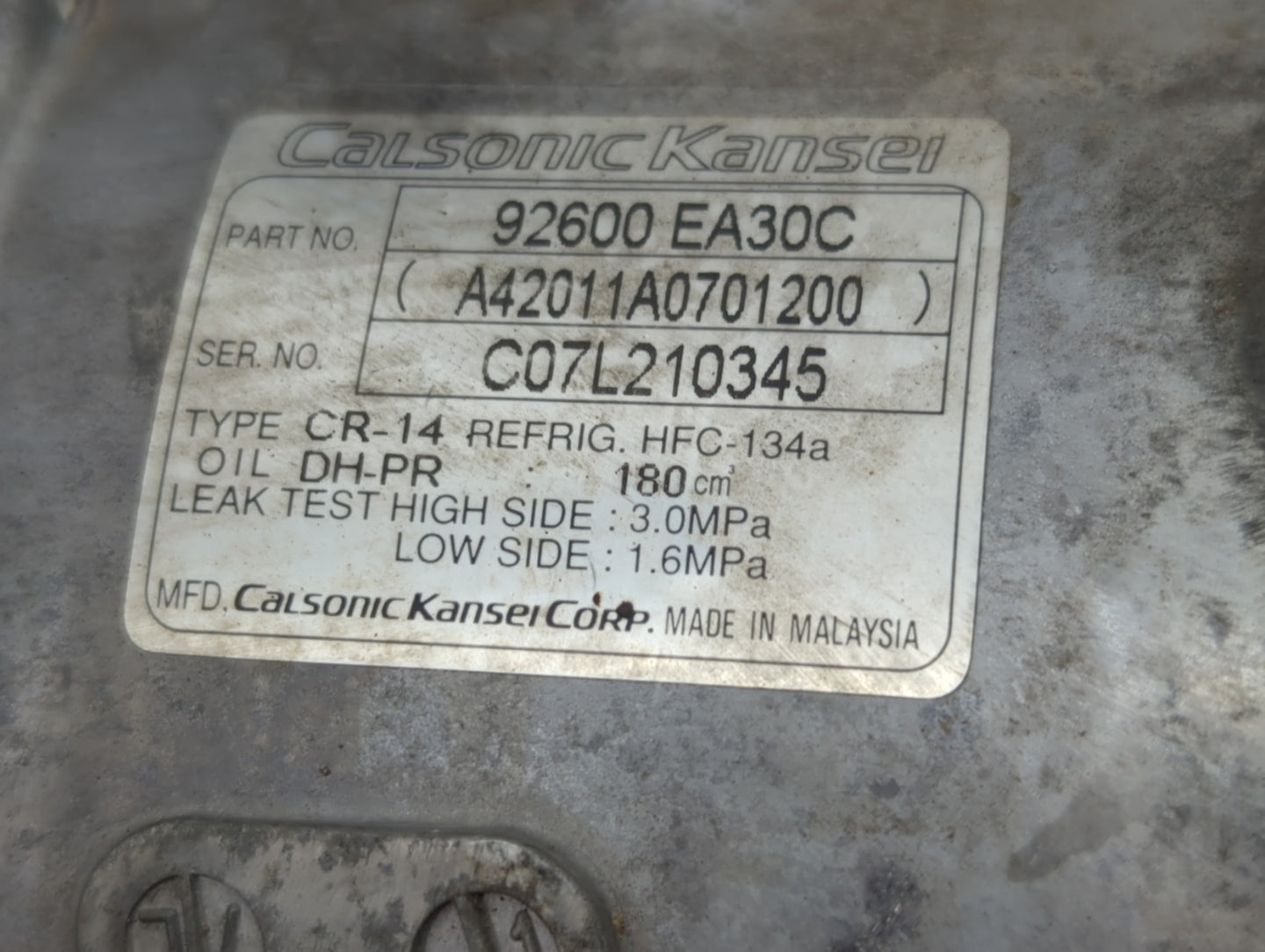 2005-2019 Nissan Frontier Air Conditioning A/c Ac Compressor Oem - Oemusedautoparts1.com