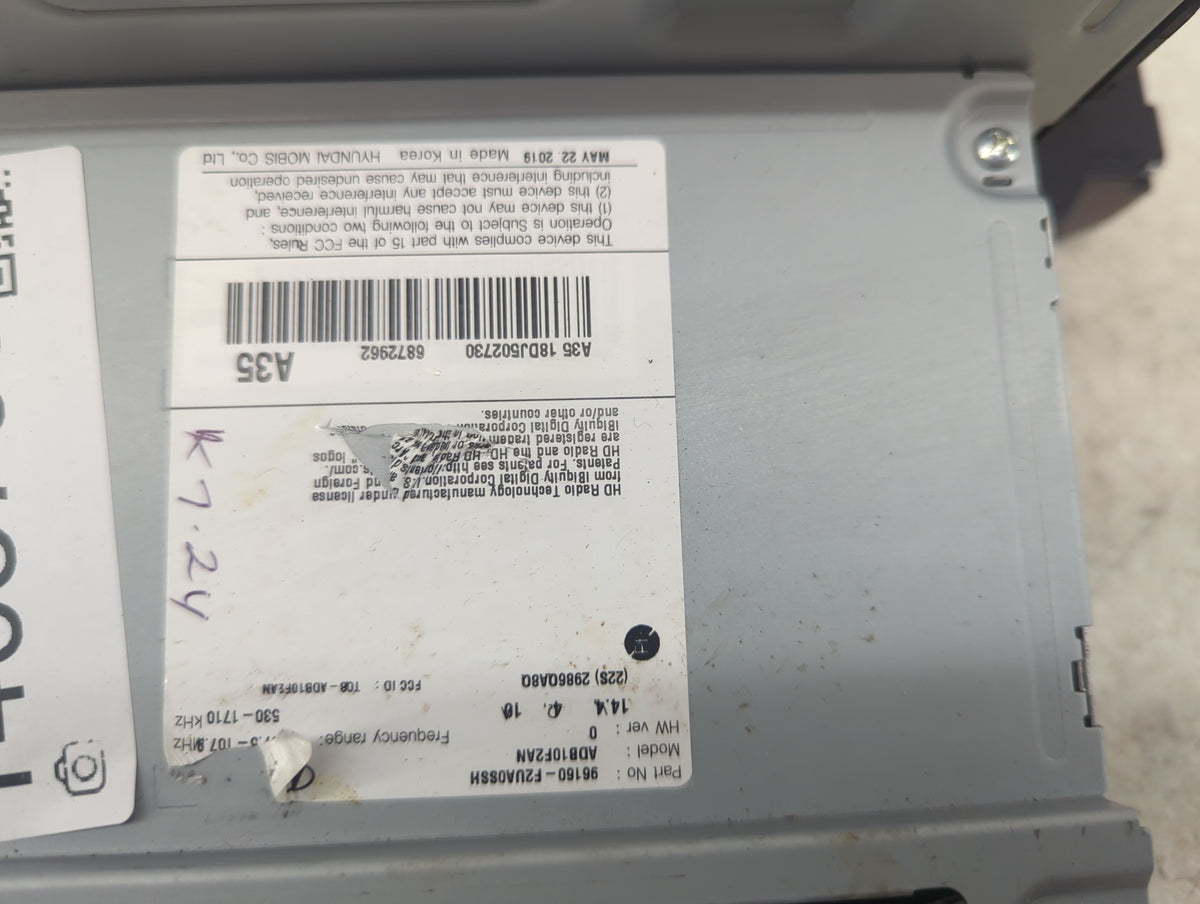 2019-2021 Nissan Frontier Radio AM FM Cd Player Receiver Replacement P/N:96160-F2UA05SH ADB10F2AN Fits Fits 2019 2020 2021 O