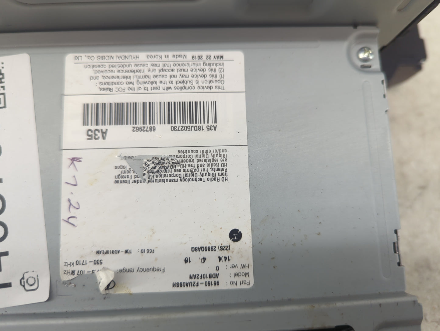 2019-2021 Nissan Frontier Radio AM FM Cd Player Receiver Replacement P/N:96160-F2UA05SH ADB10F2AN Fits Fits 2019 2020 2021 O