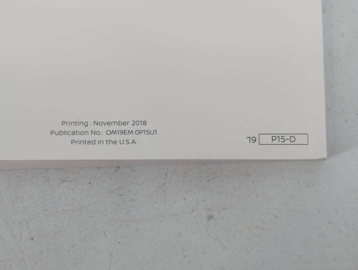 2019 Nissan Kicks Owners Manual Book Guide P/N:OM19EM 0P15U1 OEM Used Auto Parts - Oemusedautoparts1.com