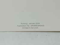 2019 Nissan Nv200 Owners Manual Book Guide OEM Used Auto Parts - Oemusedautoparts1.com