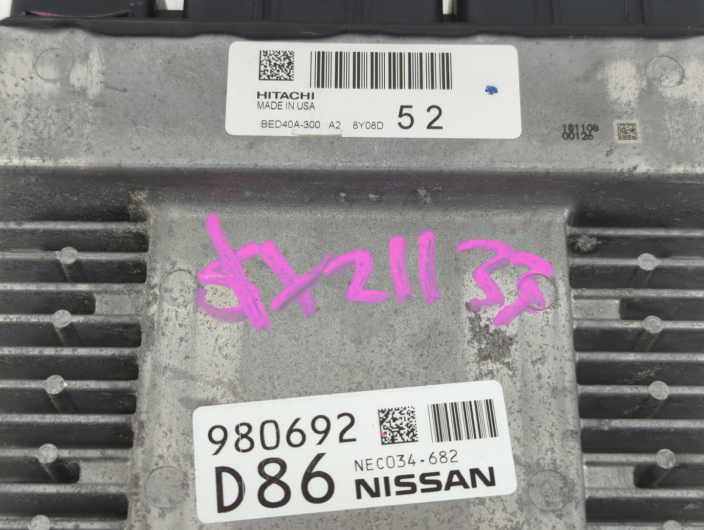 2019-2020 Nissan Pathfinder PCM Engine Control Computer ECU ECM PCU OEM P/N:BED40A-300 A2 8Y08D Fits Fits 2019 2020 OEM Used
