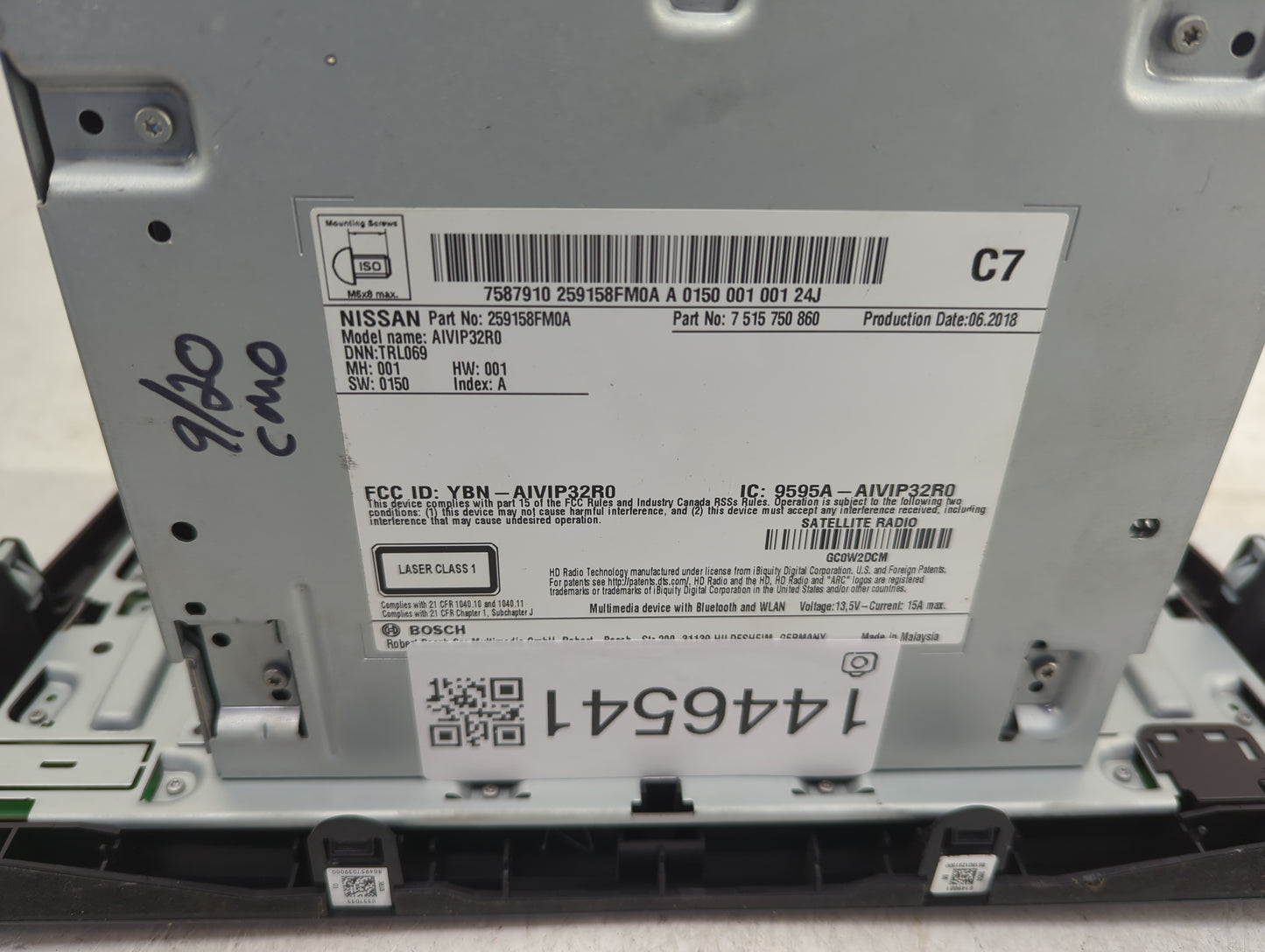 2018-2020 Nissan Rogue Radio AM FM Cd Player Receiver Replacement P/N:259158FM0A 7515750860, AIVIP32R0 Fits Fits 2018 2019 2