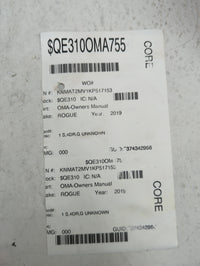 2019 Nissan Rogue Owners Manual Book Guide OEM Used Auto Parts - Oemusedautoparts1.com