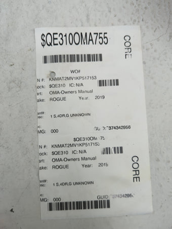 compare product 2019 Nissan Rogue Owners Manual Book Guide OEM Used Auto Parts