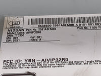 2018-2020 Nissan Rogue Radio AM FM Cd Player Receiver Replacement P/N:2591A8FMOB AIVIP32R0, YBN-AIVIP32R0 Fits Fits 2018 201
