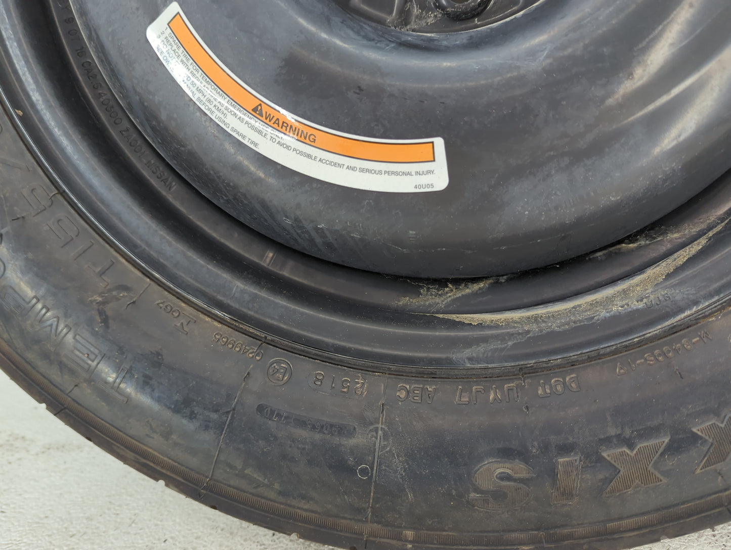 2014-2020 Nissan Rogue Spare Donut Tire Wheel Rim Oem 1490860 - Oemusedautoparts1.com