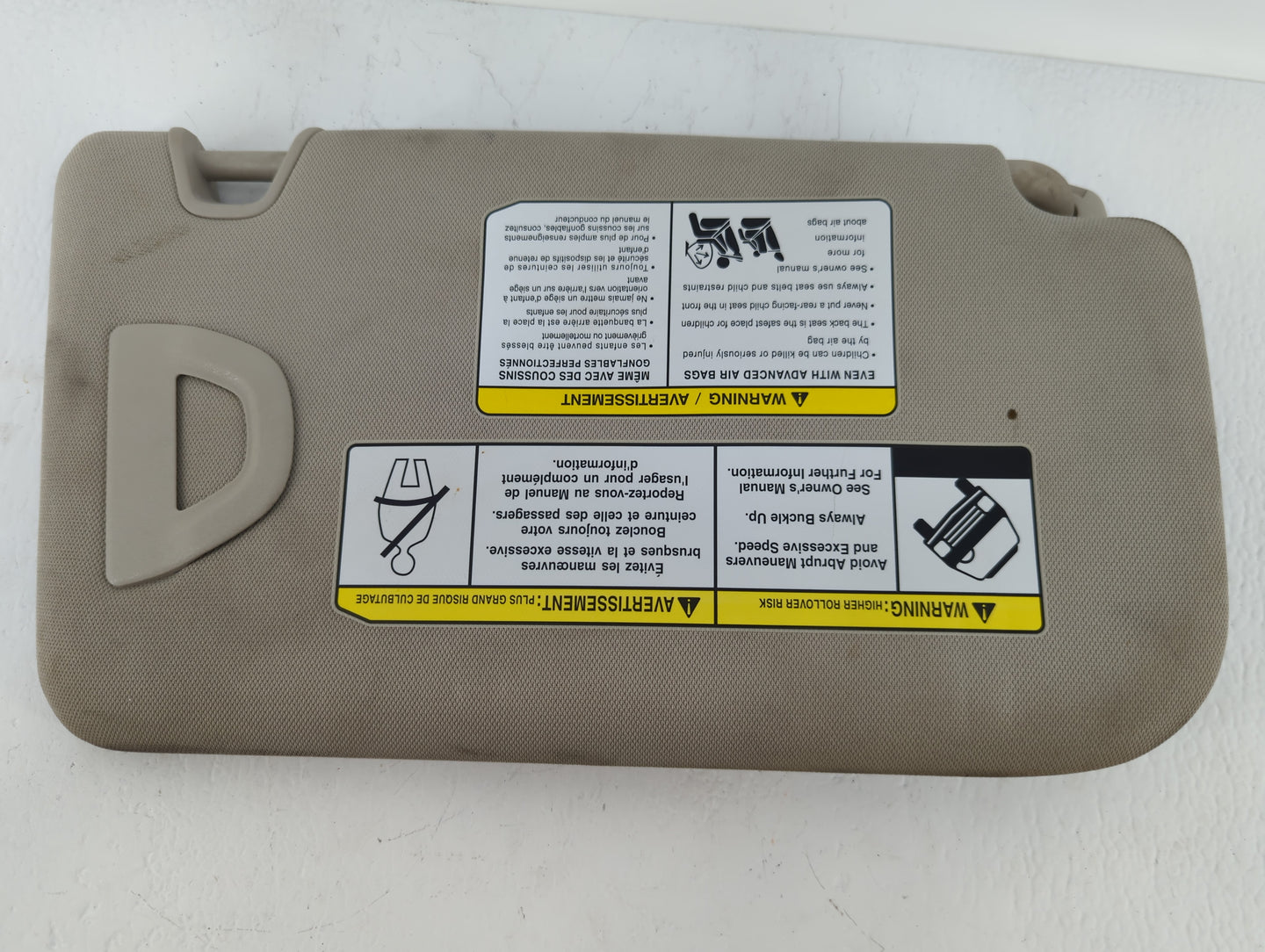 2018-2020 Nissan Rogue Sun Visor Shade Replacement Passenger Right Mirror Fits Fits 2018 2019 2020 OEM Used Auto Parts - Oem