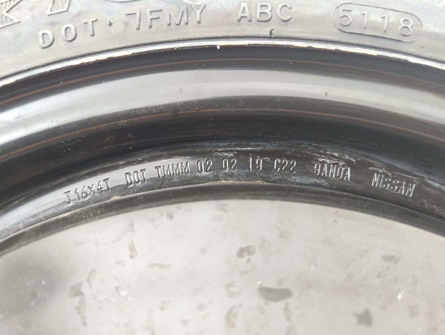 2016-2019 Nissan Sentra Spare Donut Tire Wheel Rim Oem - Oemusedautoparts1.com