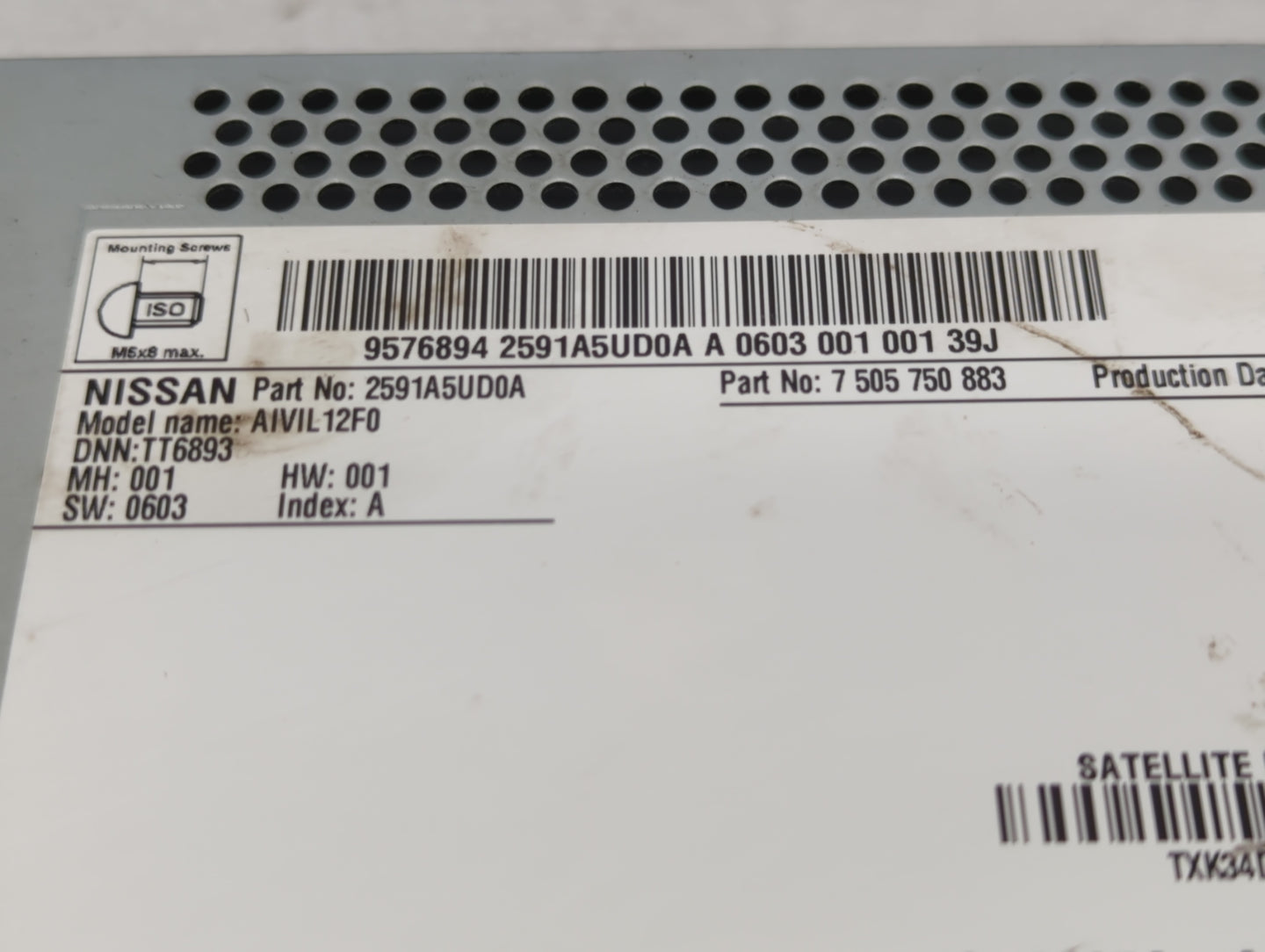 2019 Nissan Sentra Radio AM FM Cd Player Receiver Replacement P/N:7 505 750 883 2591A5UD0A Fits Fits 2020 OEM Used Auto Part