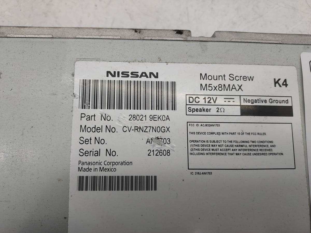 2018-2019 Nissan Sentra Radio AM FM Cd Player Receiver Replacement P/N:280219EK0A CV-RNZ7N0GX, ACJ932AN1703 Fits Fits 2018 2