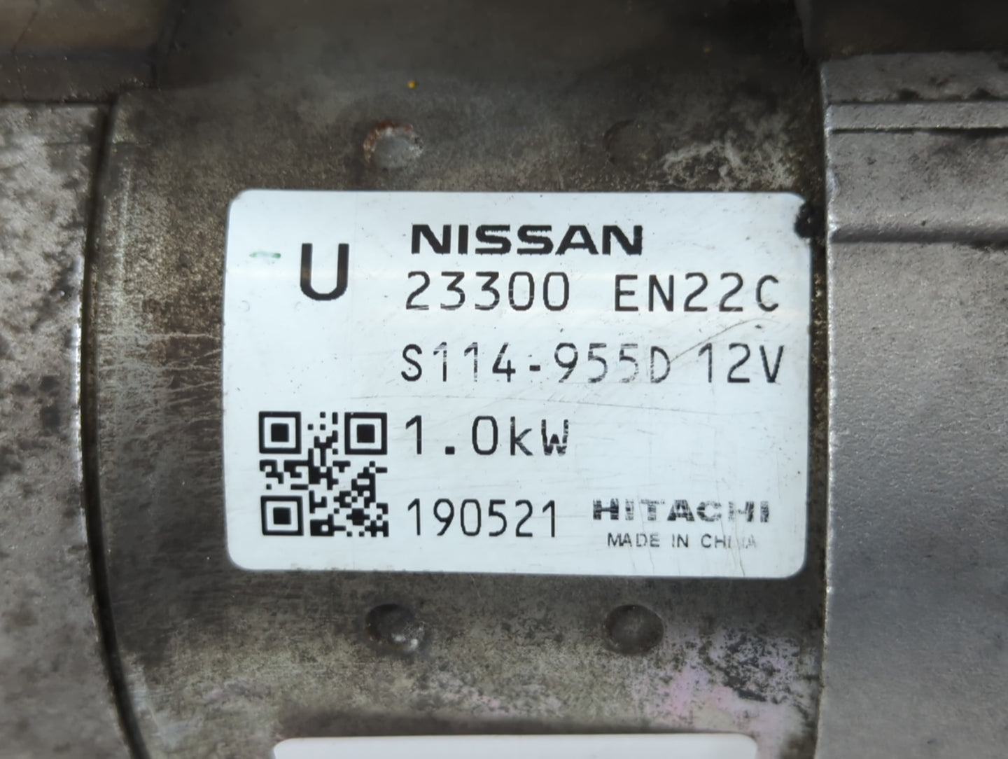 2019 Nissan Sentra Car Starter Motor Solenoid OEM P/N:190521 S114-955D, 23300 EN22C Fits OEM Used Auto Parts - Oemusedautopa