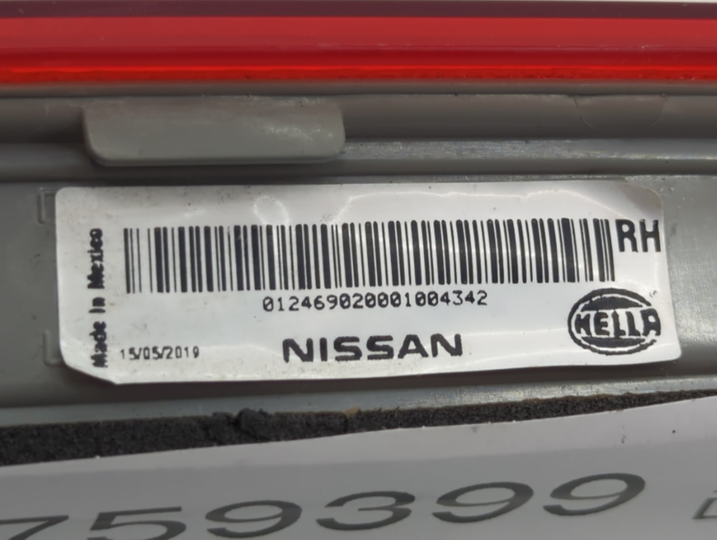 2016-2019 Nissan Sentra Tail Light Assembly Passenger Right OEM Fits Fits 2016 2017 2018 2019 OEM Used Auto Parts - Oemuseda