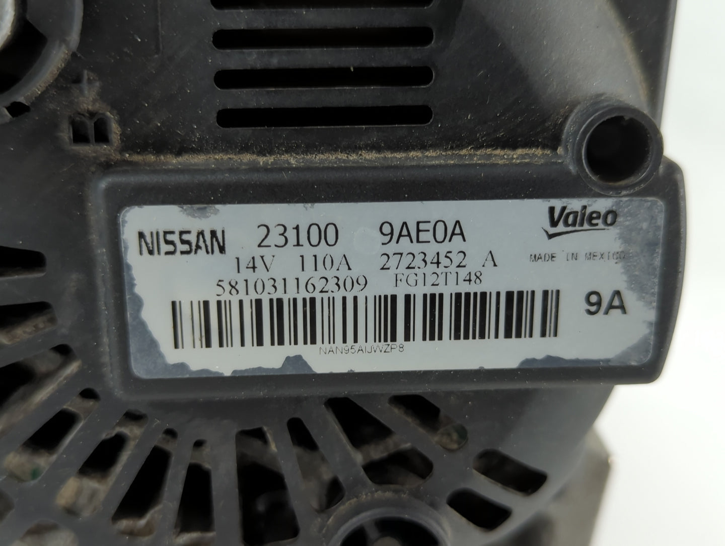 2013-2019 Nissan Sentra Alternator Replacement Generator Charging Assembly Engine OEM P/N:23100 9AE0A Fits OEM Used Auto Par