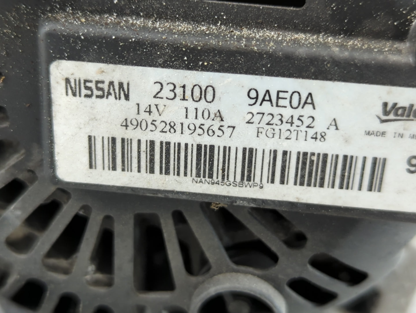 2013-2019 Nissan Sentra Alternator Replacement Generator Charging Assembly Engine OEM P/N:23100 9AE0A Fits OEM Used Auto Par