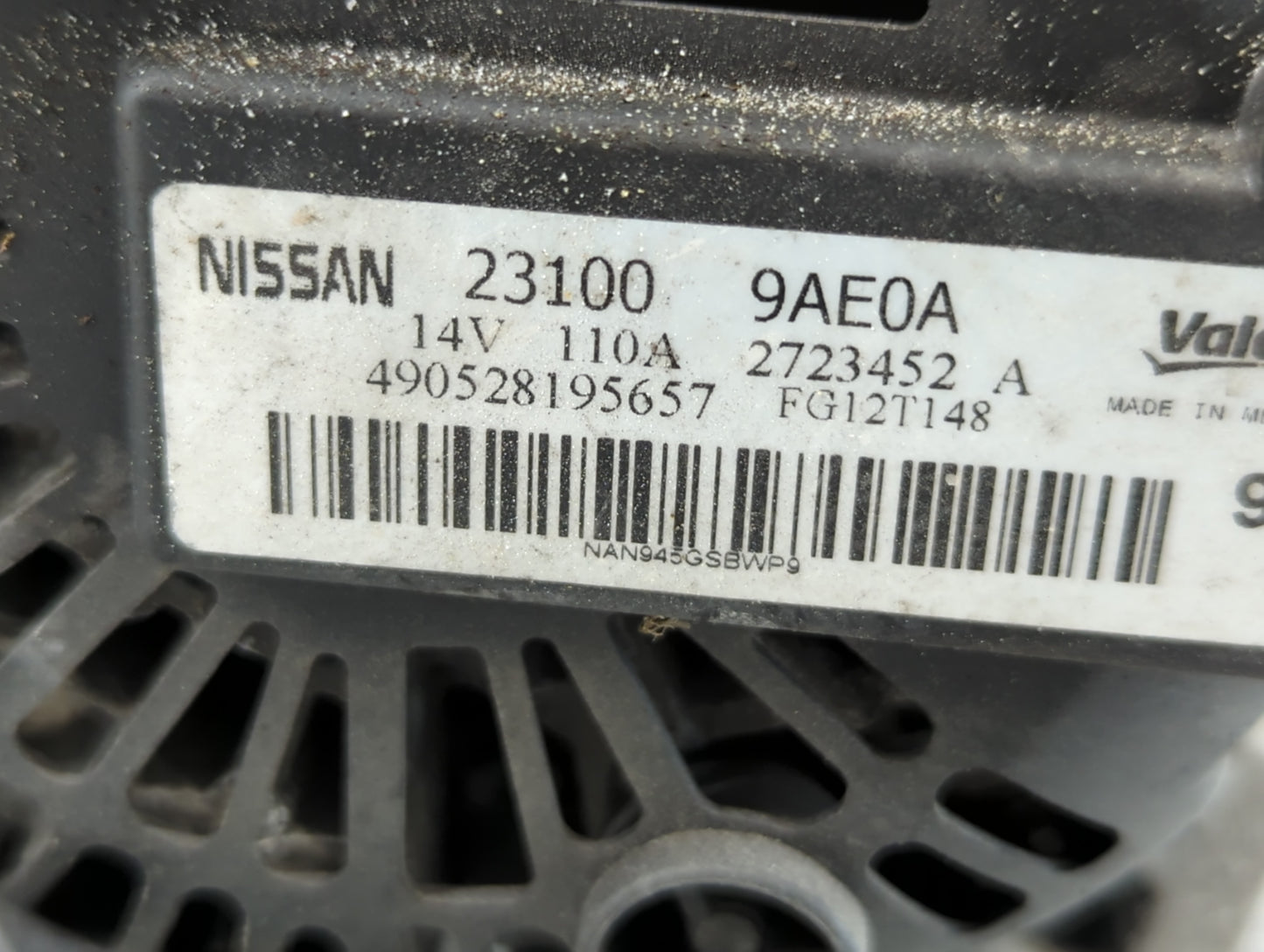 2013-2019 Nissan Sentra Alternator Replacement Generator Charging Assembly Engine OEM P/N:23100 9AE0A Fits OEM Used Auto Par