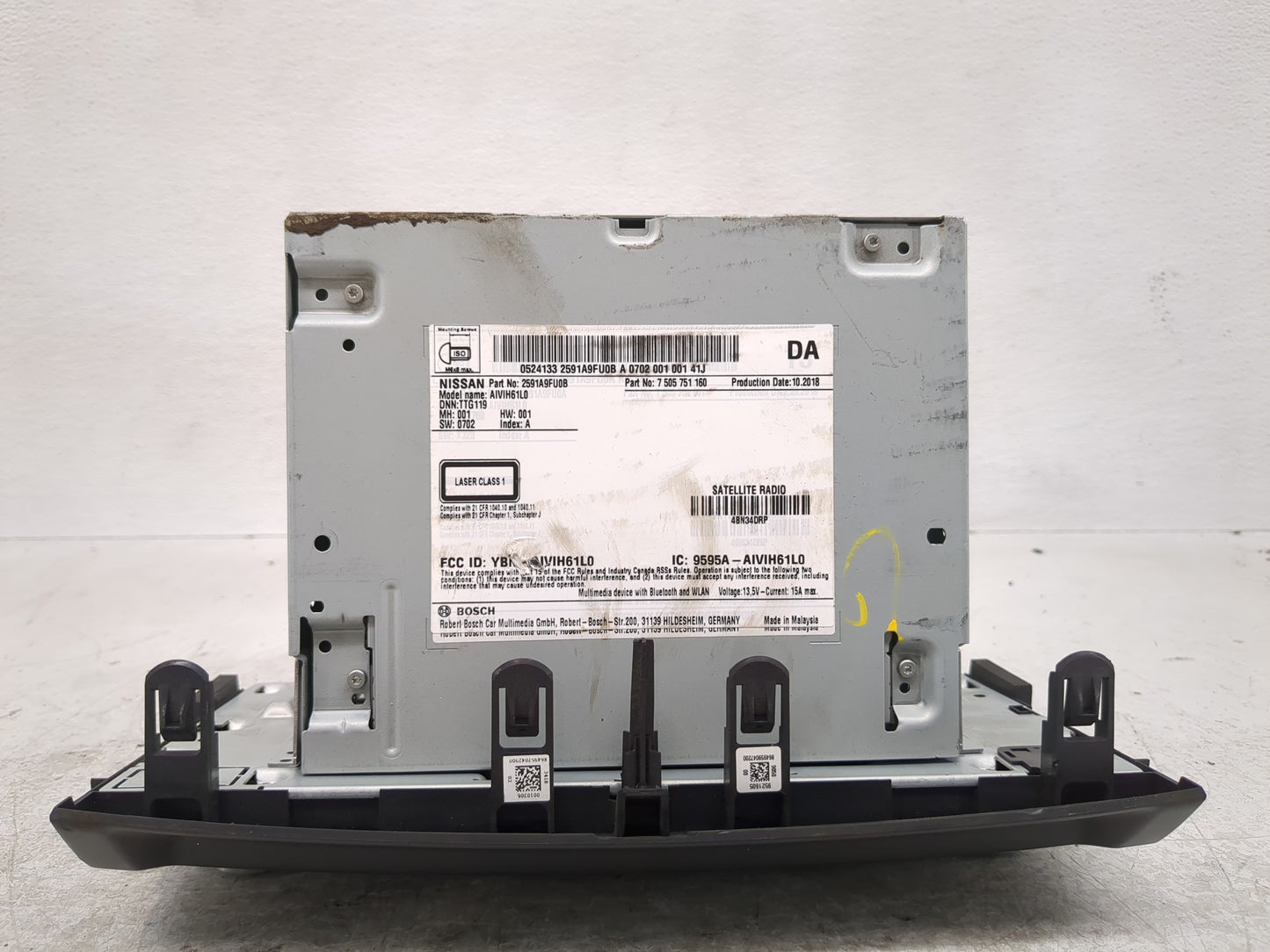 2019-2021 Nissan Titan Radio AM FM Cd Player Receiver Replacement P/N:2591A9FU0B Fits Fits 2019 2020 2021 OEM Used Auto Part