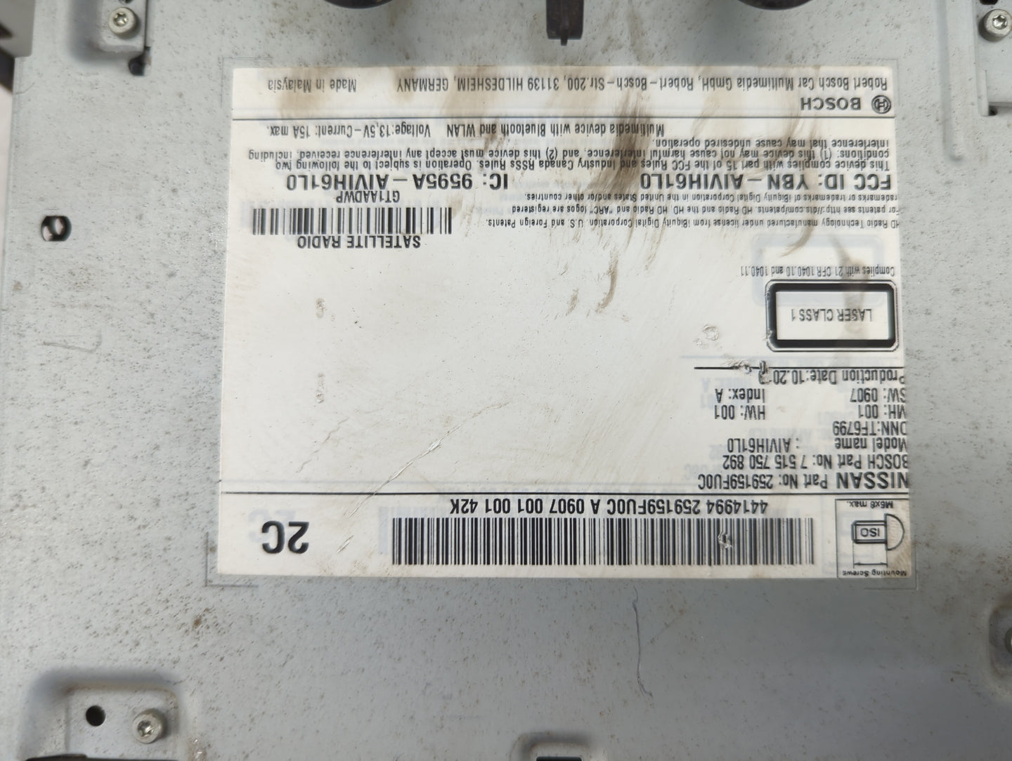 2019-2021 Nissan Titan Radio AM FM Cd Player Receiver Replacement P/N:259159FU0C 7515750892, AIVIH61L0 Fits Fits 2019 2020 2