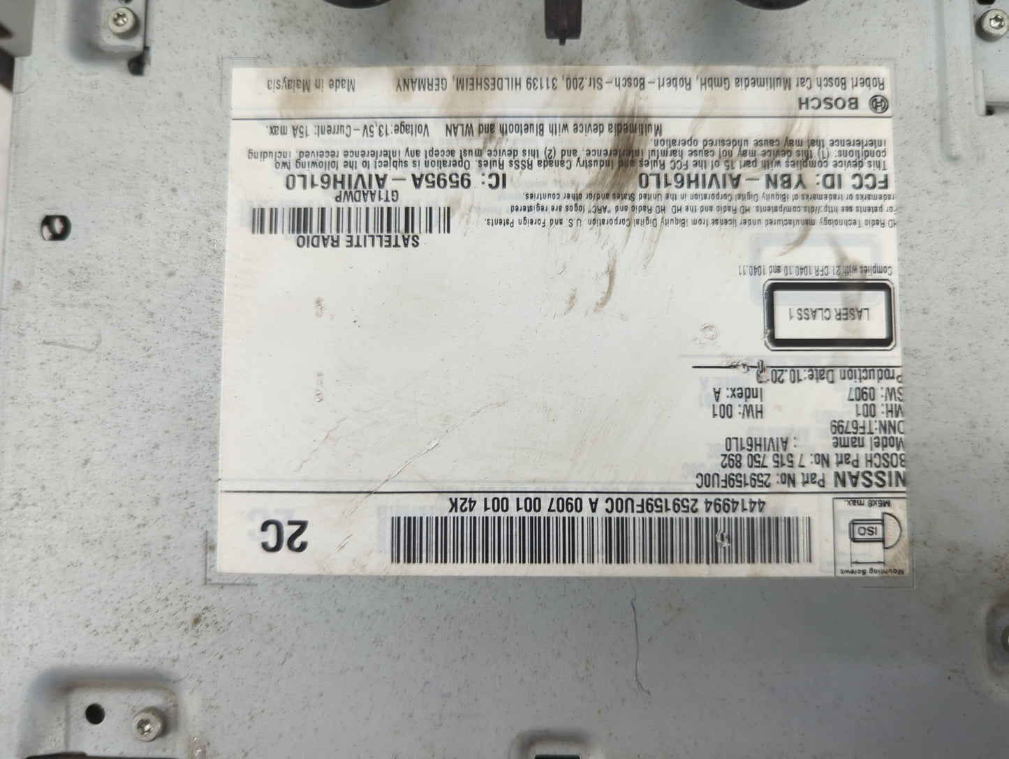 2019-2021 Nissan Titan Radio AM FM Cd Player Receiver Replacement P/N:259159FU0C 7515750892, AIVIH61L0 Fits Fits 2019 2020 2