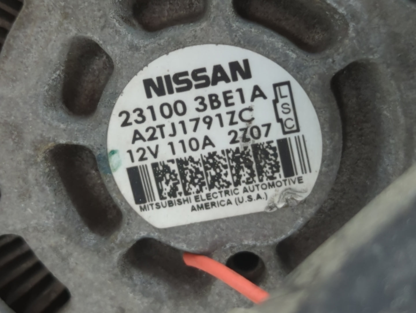 2012-2019 Nissan Versa Alternator Replacement Generator Charging Assembly Engine OEM P/N:23100 3BE1A Fits OEM Used Auto Part