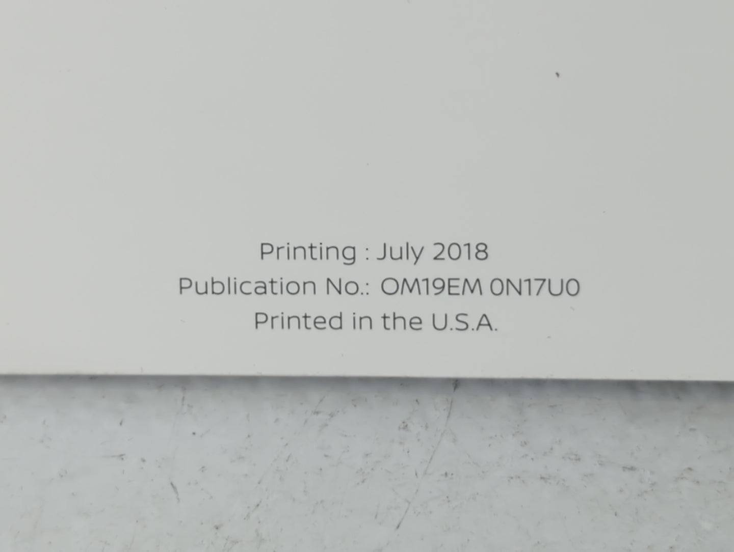 2019 Nissan Versa Owners Manual Book Guide P/N:OM19EM 0N17U0 OEM Used Auto Parts - Oemusedautoparts1.com