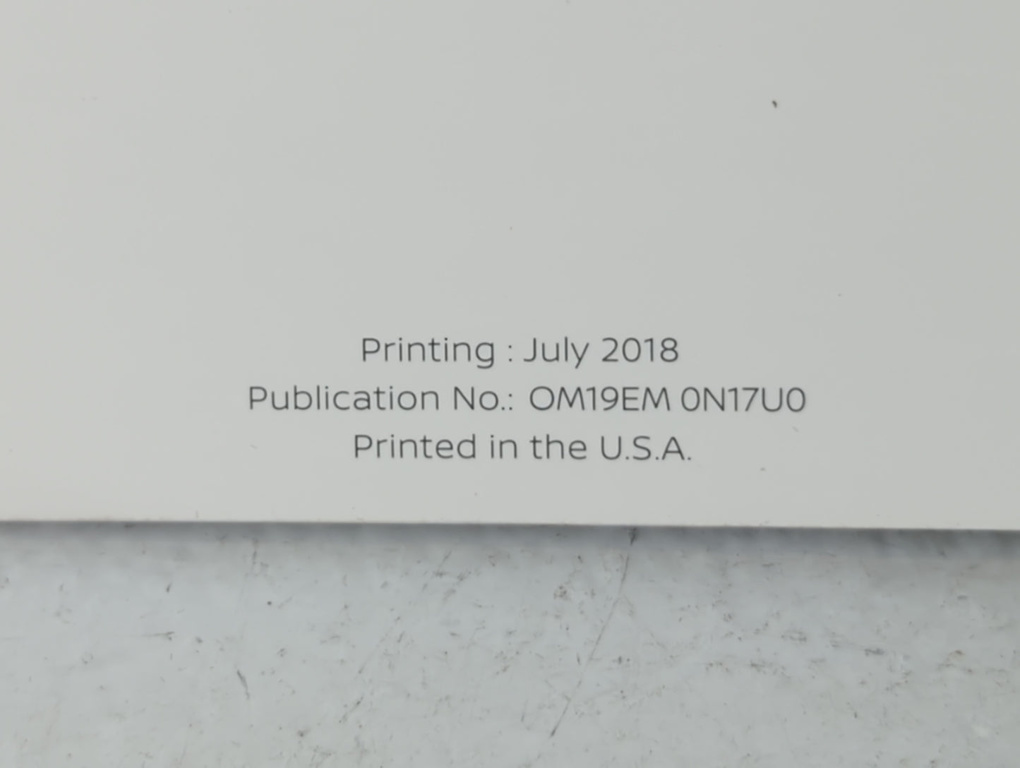 2019 Nissan Versa Owners Manual Book Guide P/N:OM19EM 0N17U0 OEM Used Auto Parts - Oemusedautoparts1.com