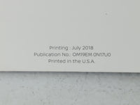 2019 Nissan Versa Owners Manual Book Guide P/N:OM19EM 0N17U0 OEM Used Auto Parts - Oemusedautoparts1.com