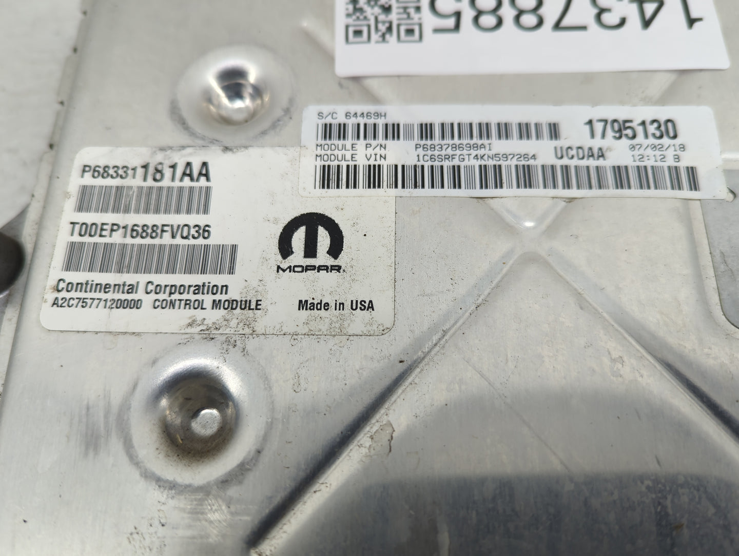 2019 Ram 1500 PCM Engine Control Computer ECU ECM PCU OEM P/N:P68331181AA P68378698AI, T00EP1688FVQ36, A2C7577120000 Fits OE
