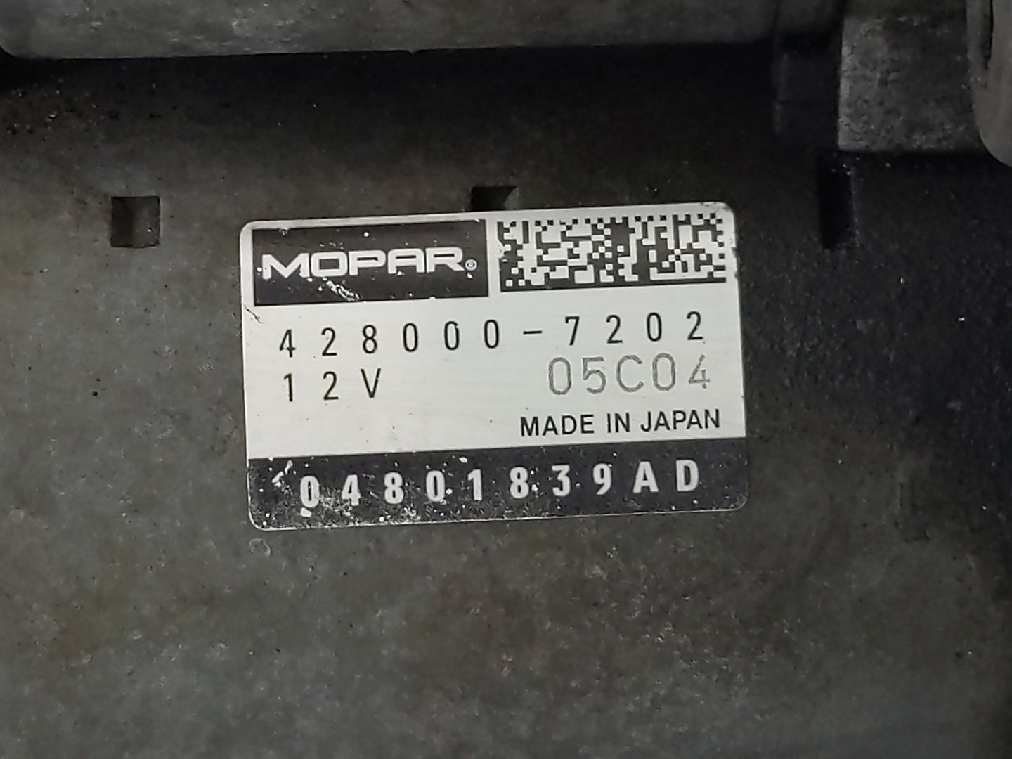 2014-2021 Ram Promaster 1500 Car Starter Motor Solenoid OEM P/N:04801839AD 428000-7202 Fits OEM Used Auto Parts - Oemusedaut