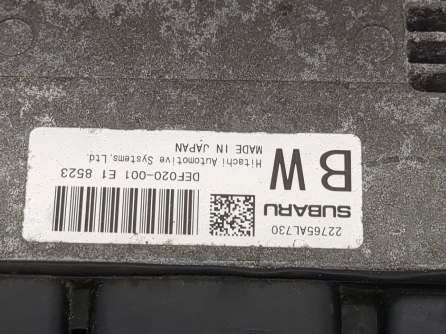 2019 Subaru Ascent PCM Engine Control Computer ECU ECM PCU OEM P/N:22765AL730 DEF020-001 Fits OEM Used Auto Parts - Oemuseda