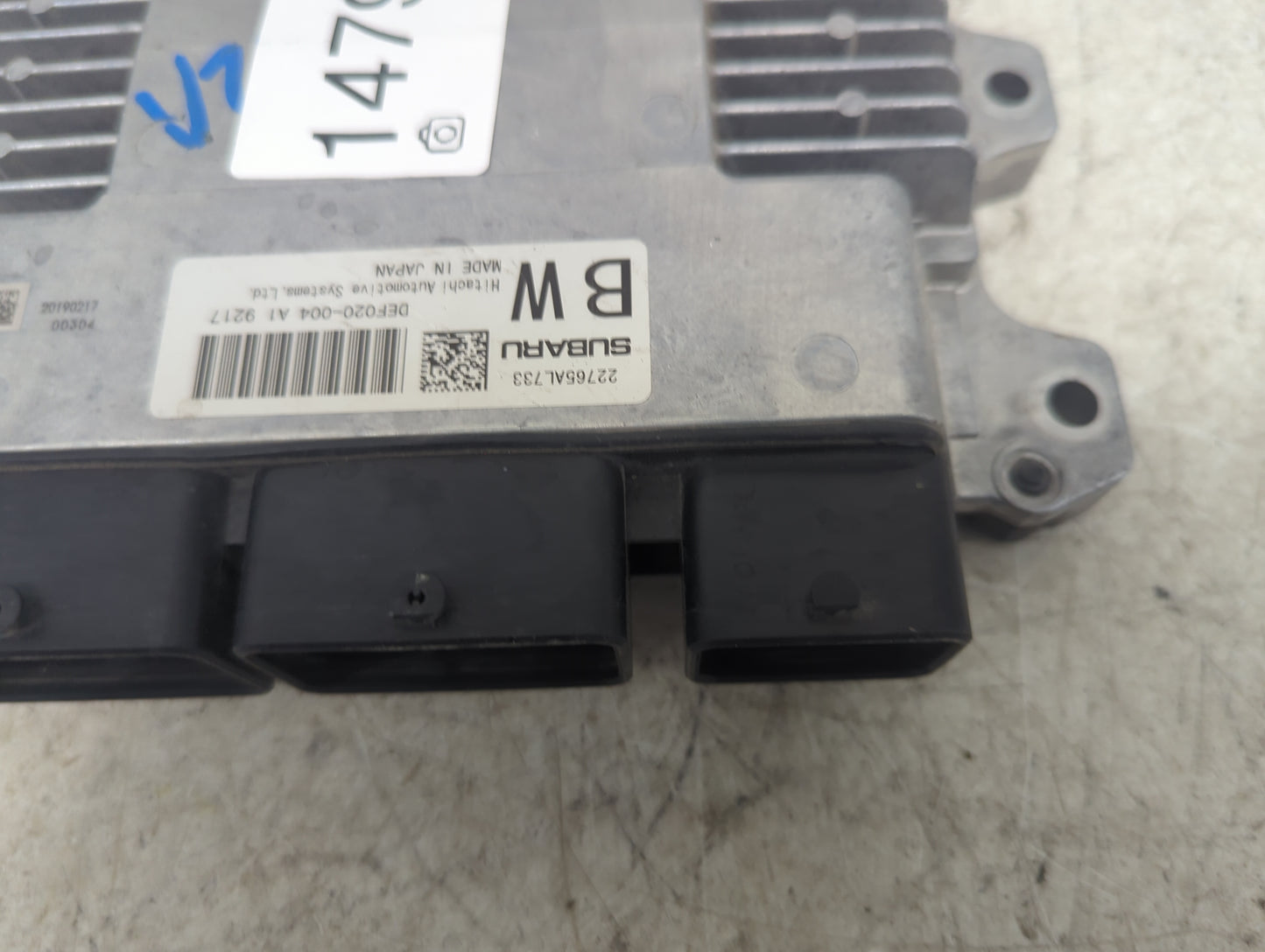 2019 Subaru Ascent PCM Engine Control Computer ECU ECM PCU OEM P/N:DEF020-004 A1 9217 22765AL733 Fits OEM Used Auto Parts - 