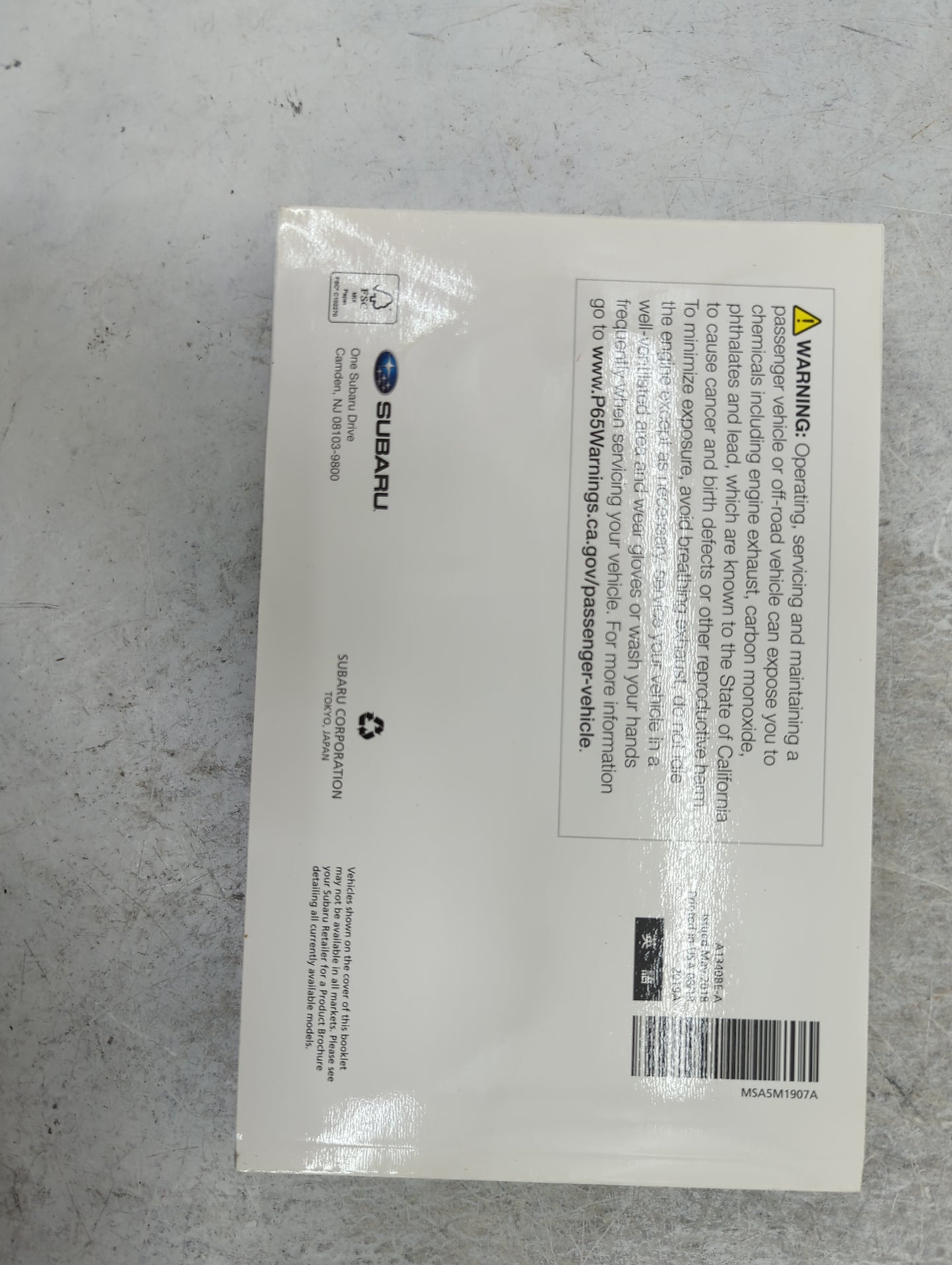 2019 Subaru Crosstrek Owners Manual Book Guide P/N:A1340BE-A MSA5M1907A, MSA6A1809 OEM Used Auto Parts - Oemusedautoparts1.c