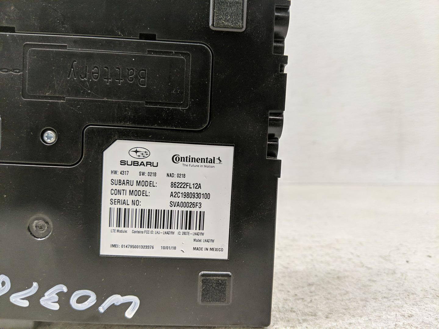 2019 Subaru Impreza PCM Engine Control Computer ECU ECM PCU OEM P/N:86222FL12A Fits OEM Used Auto Parts - Oemusedautoparts1.