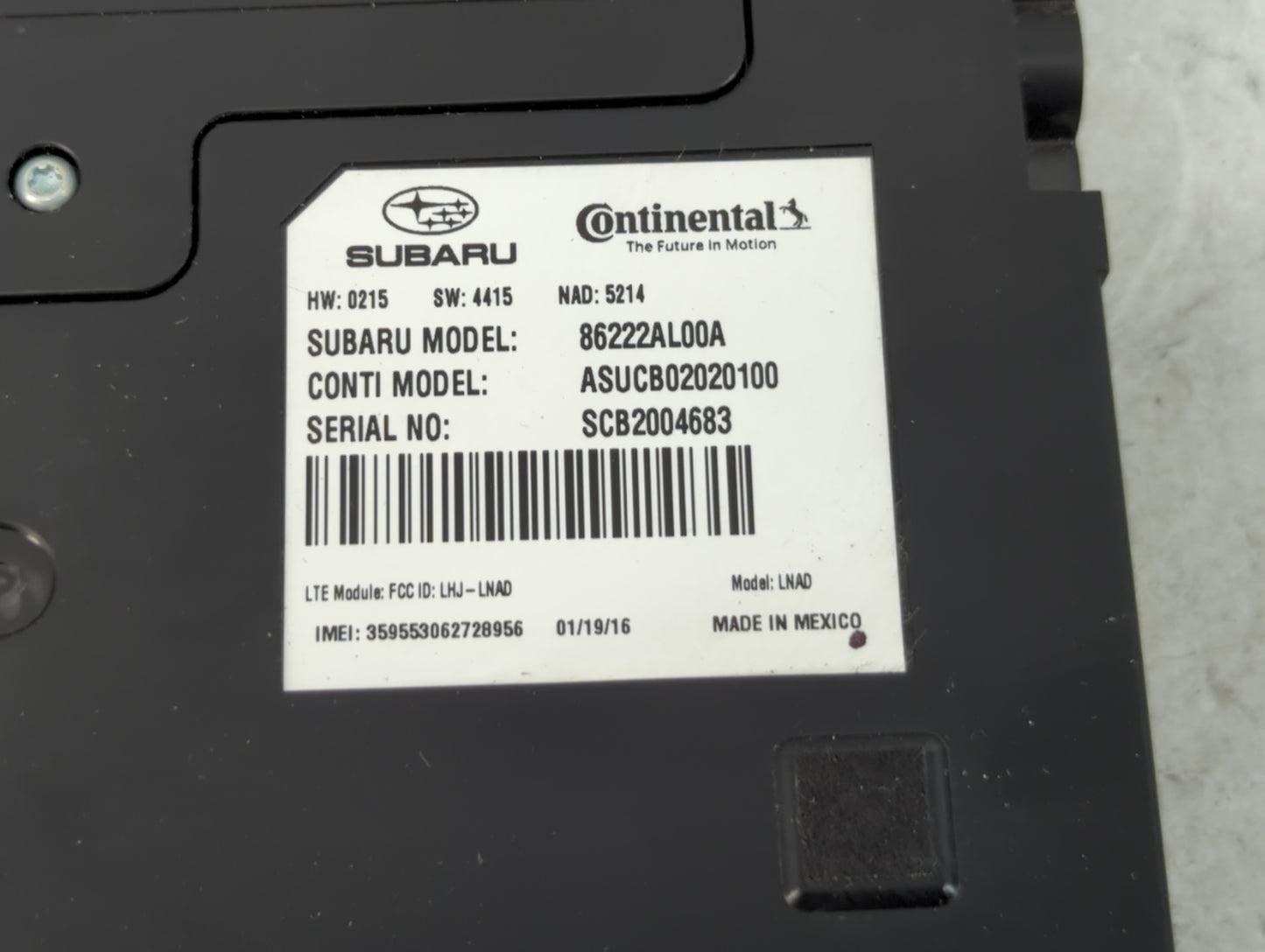 2019 Subaru Legacy Radio AM FM Cd Player Receiver Replacement P/N:86222AL00A Fits OEM Used Auto Parts - Oemusedautoparts1.co