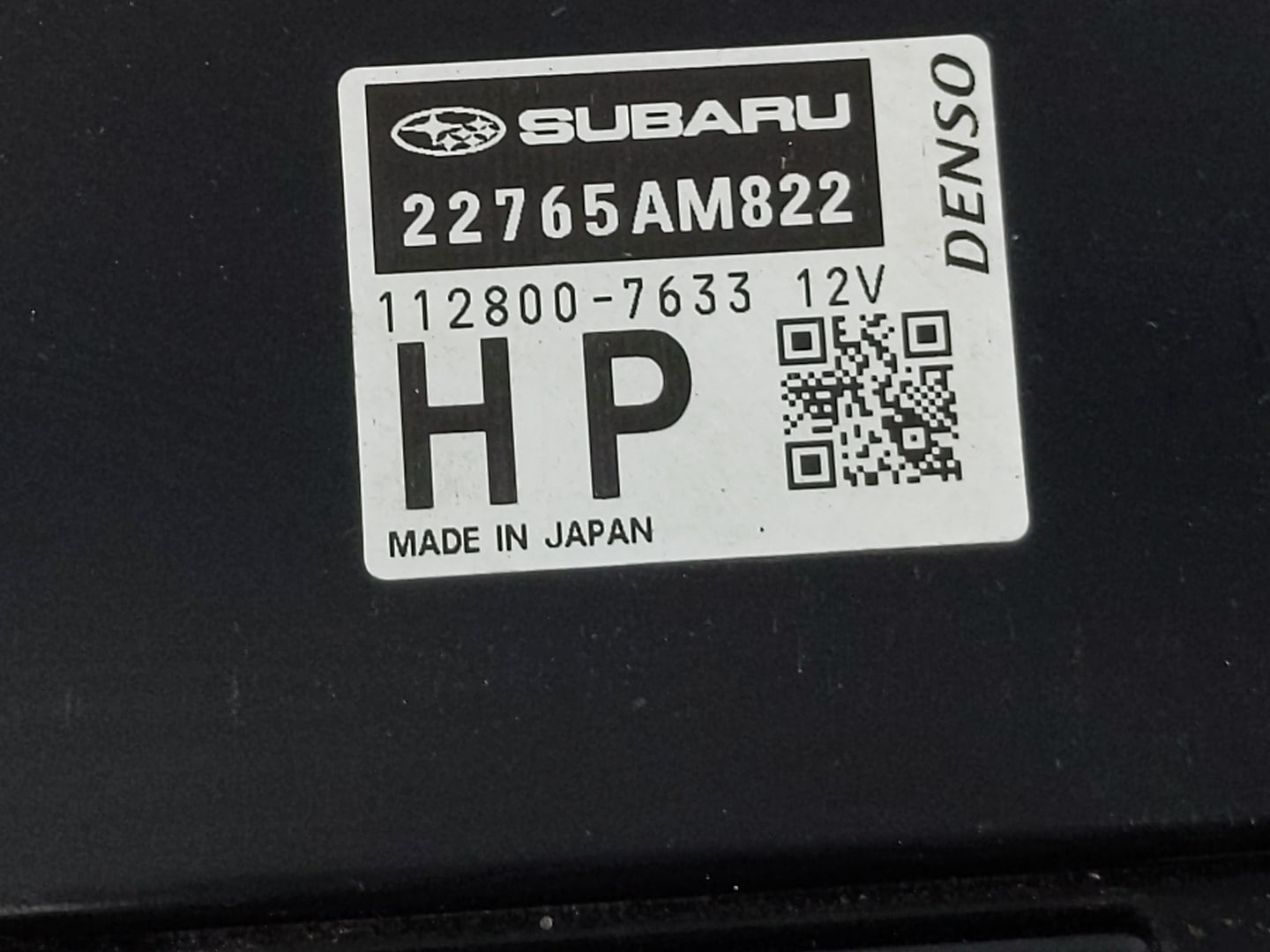 2019 Subaru Xv PCM Engine Control Computer ECU ECM PCU OEM P/N:22765AM822 Fits OEM Used Auto Parts - Oemusedautoparts1.com