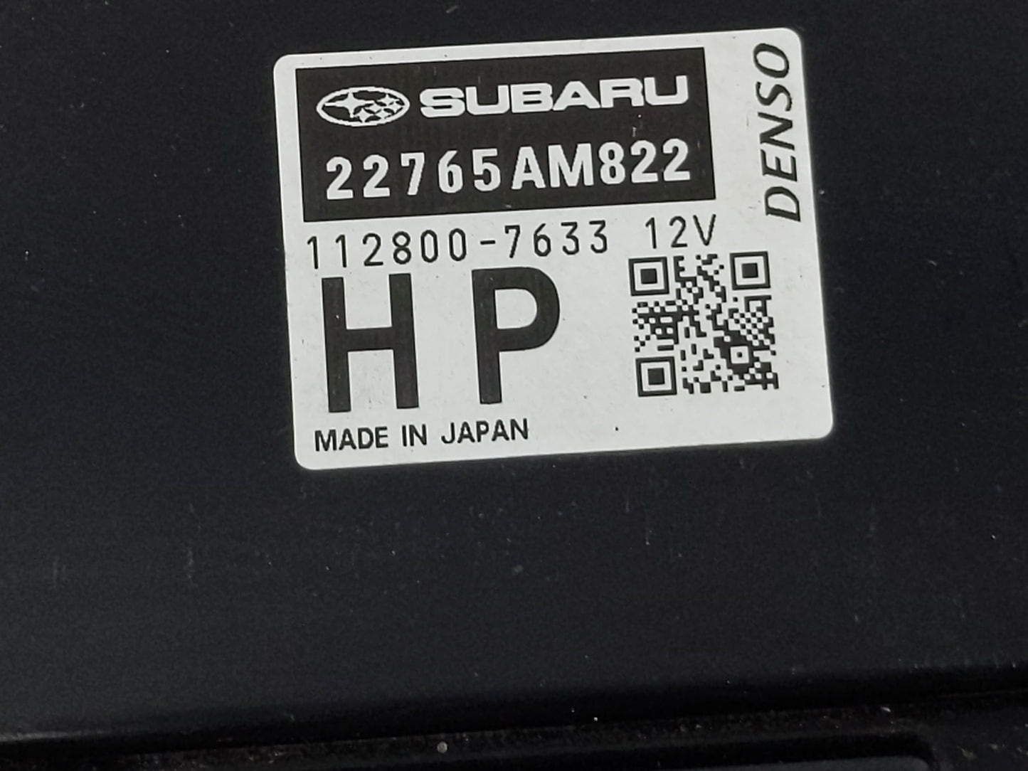 2019 Subaru Xv PCM Engine Control Computer ECU ECM PCU OEM P/N:22765AM822 Fits OEM Used Auto Parts - Oemusedautoparts1.com