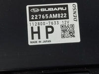 2019 Subaru Xv PCM Engine Control Computer ECU ECM PCU OEM P/N:22765AM822 Fits OEM Used Auto Parts - Oemusedautoparts1.com