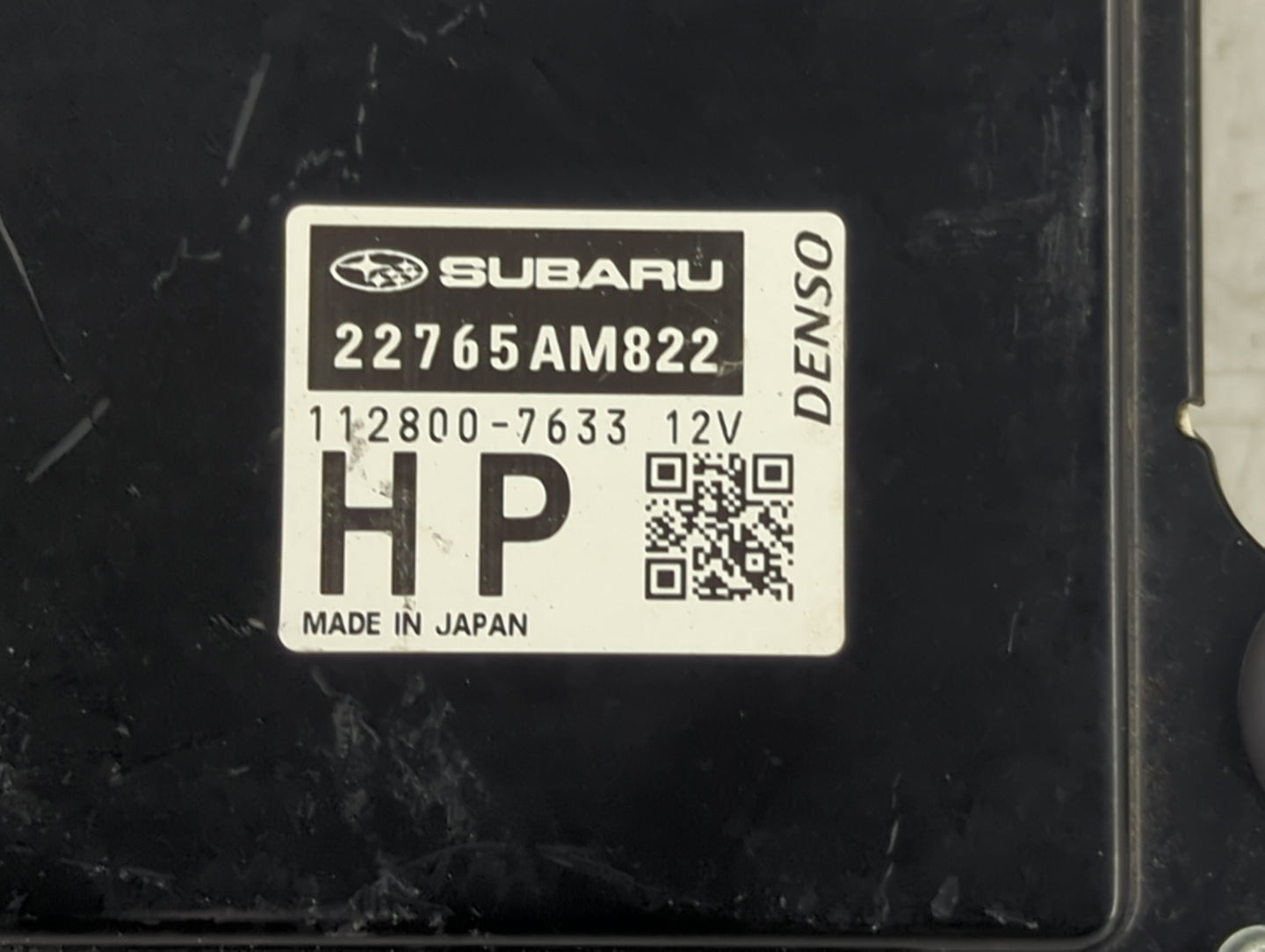 2019 Subaru Xv PCM Engine Control Computer ECU ECM PCU OEM P/N:112800-7633 22765AM822 Fits OEM Used Auto Parts - Oemusedauto