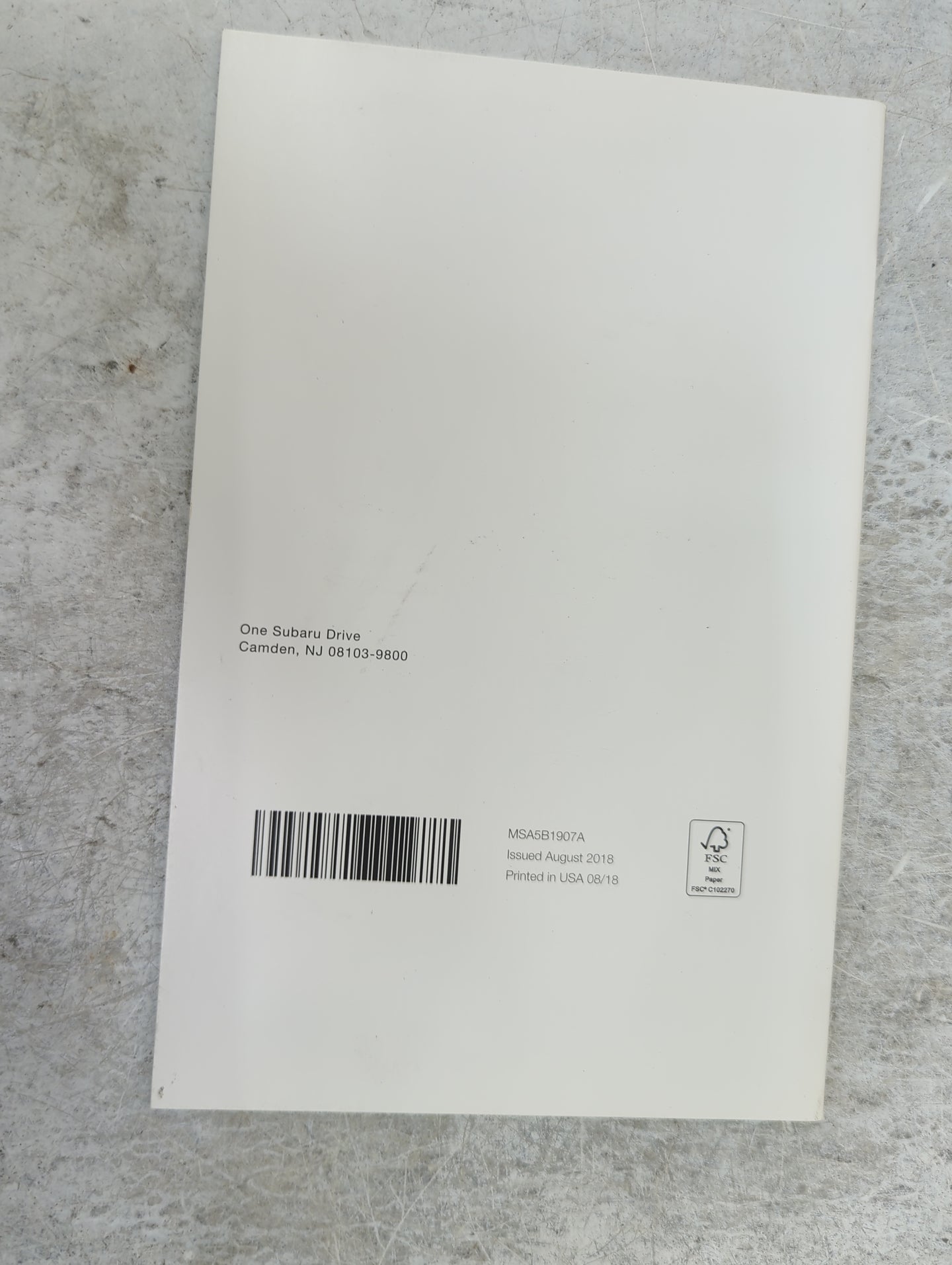 2019 Subaru Xv Owners Manual Book Guide P/N:MSA5B1907A OEM Used Auto Parts - Oemusedautoparts1.com