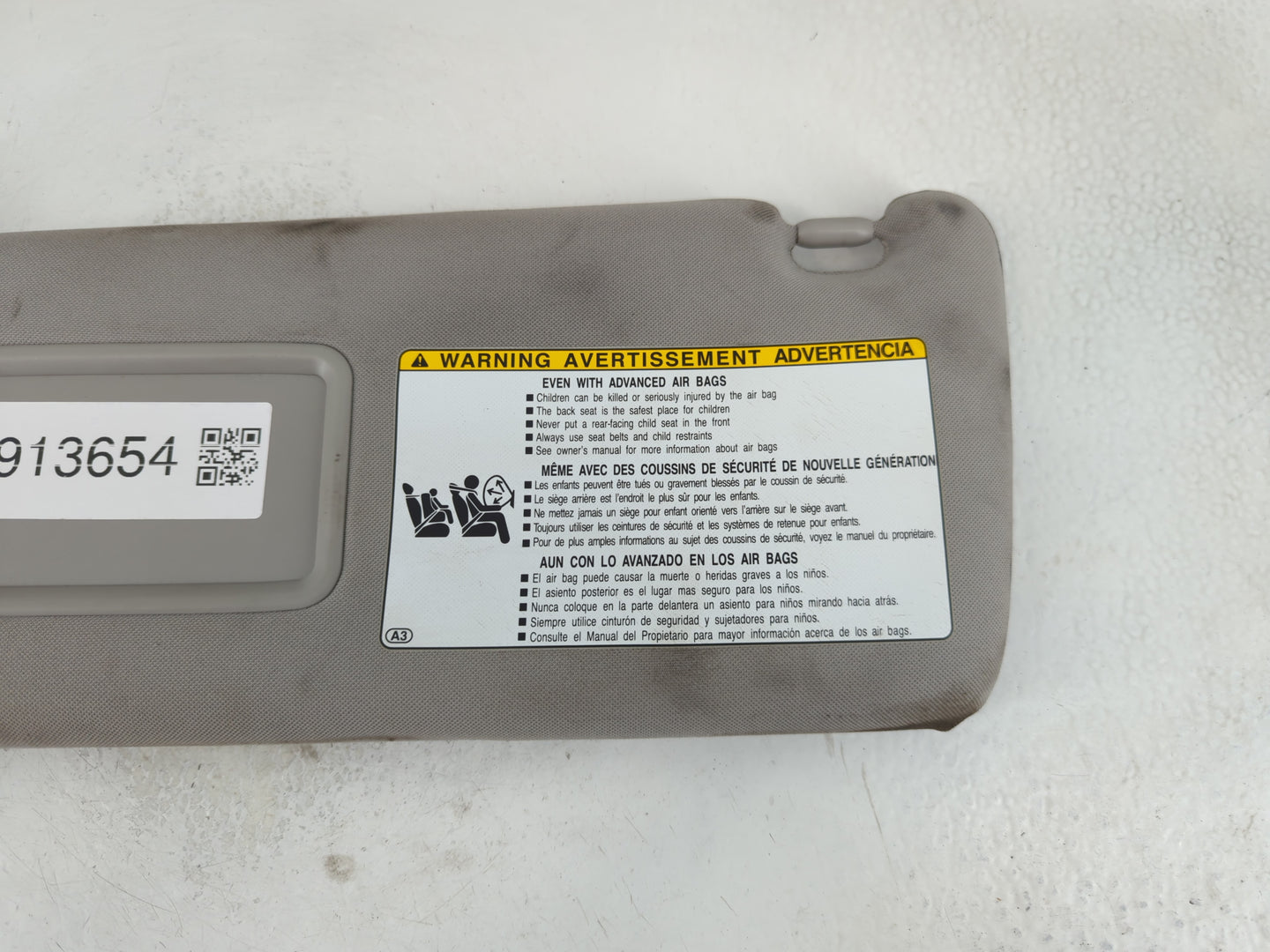 2010-2022 Toyota 4runner Sun Visor Shade Replacement Passenger Right Mirror Fits OEM Used Auto Parts - Oemusedautoparts1.com