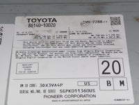2019 Toyota C-Hr Radio AM FM Cd Player Receiver Replacement P/N:86140-10020 Fits OEM Used Auto Parts - Oemusedautoparts1.com